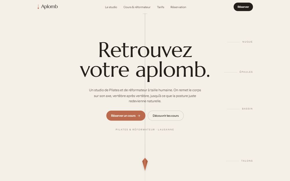 Aperçu du site Aplomb