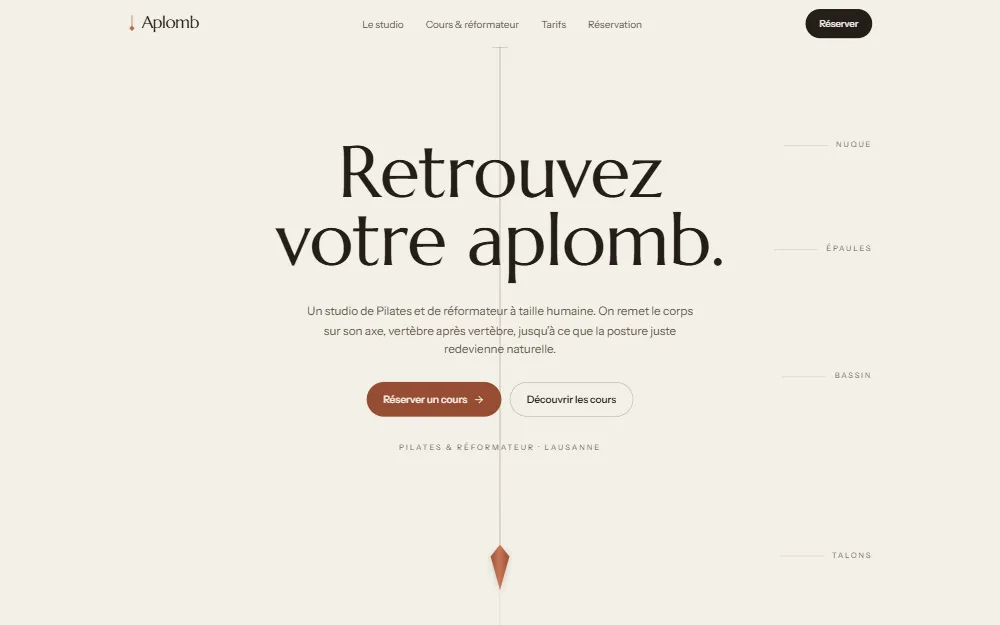 Aperçu du site Aplomb