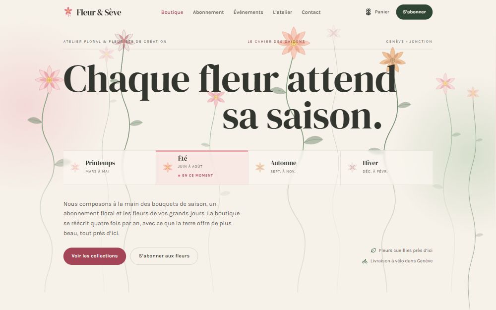 Aperçu du site Fleur & Sève