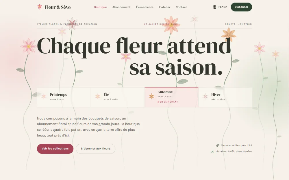 Aperçu du site Fleur & Sève
