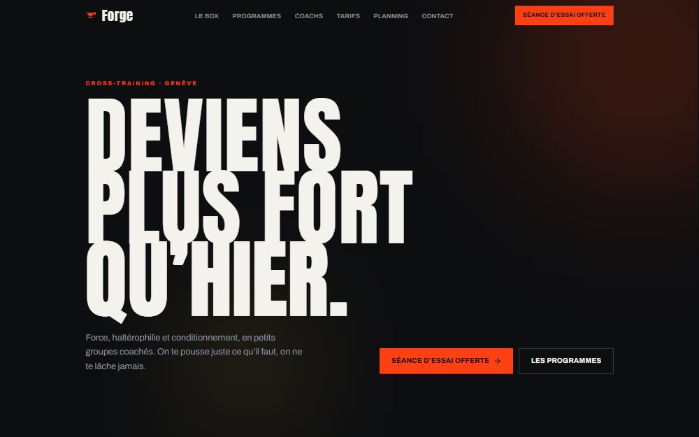 Aperçu du site Forge