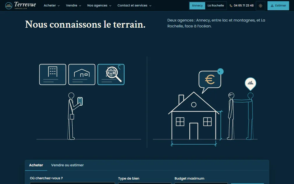 Aperçu du site Terrevue Immobilier
